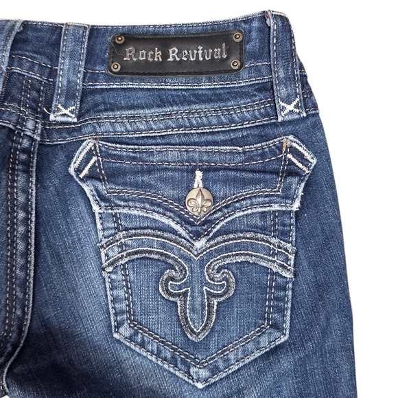 Rock Revival Deborah Bootcut Casual Women's Blue Jeans Size 28 - Picture 7 of 9